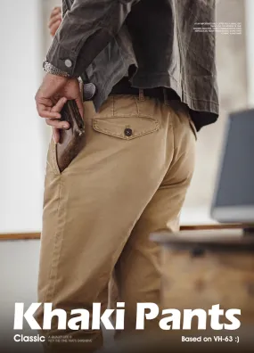 American Retro Casual Workwear Heavyweight Slim Men's Trousers