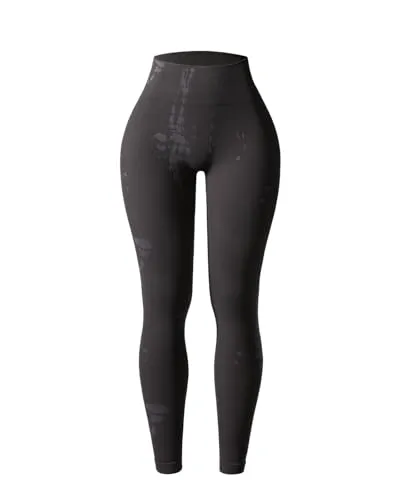AUROLA Serpent 2 Pieces Pack Set Seamless Scrunch Workout Leggings for Women Active Gym Pants,Pack (Black   Water Blue),M