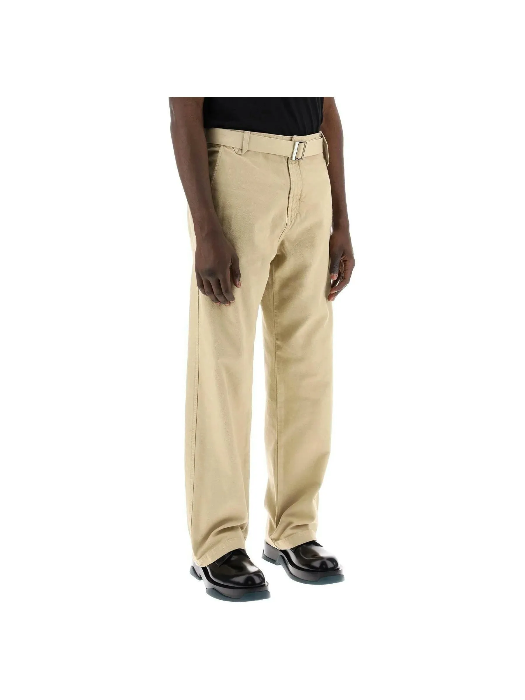Belted Cotton Pants