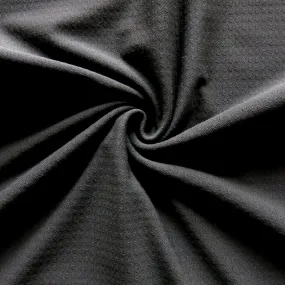 Black Powergrid Micropoly Lycra Jersey Knit Fabric - 21" Remnant