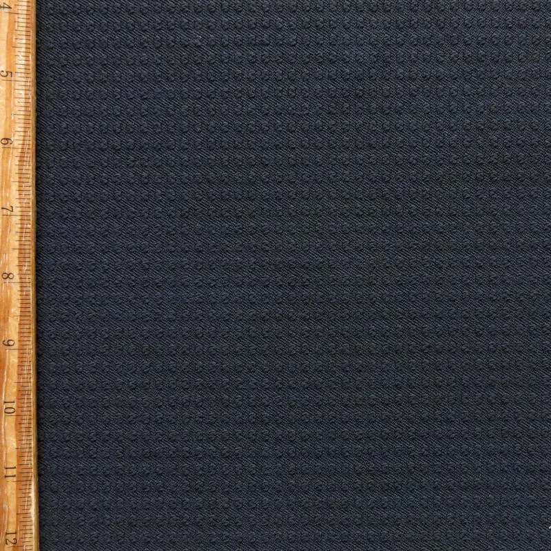 Black Powergrid Micropoly Lycra Jersey Knit Fabric - 21" Remnant