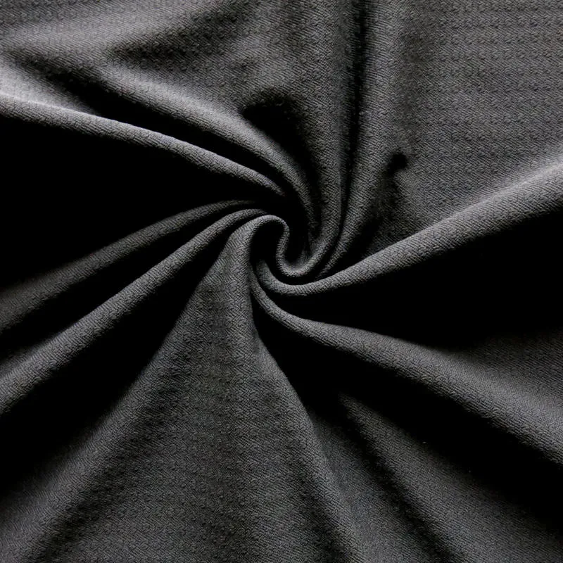 Black Powergrid Micropoly Lycra Jersey Knit Fabric - 21" Remnant