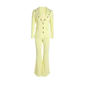 Brenda Long Sleeve Collared Blazer & Flared Pants Set
