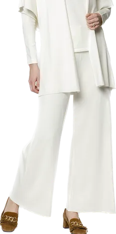 Briana Wide-Leg Milano-Knit Pants - Winter White