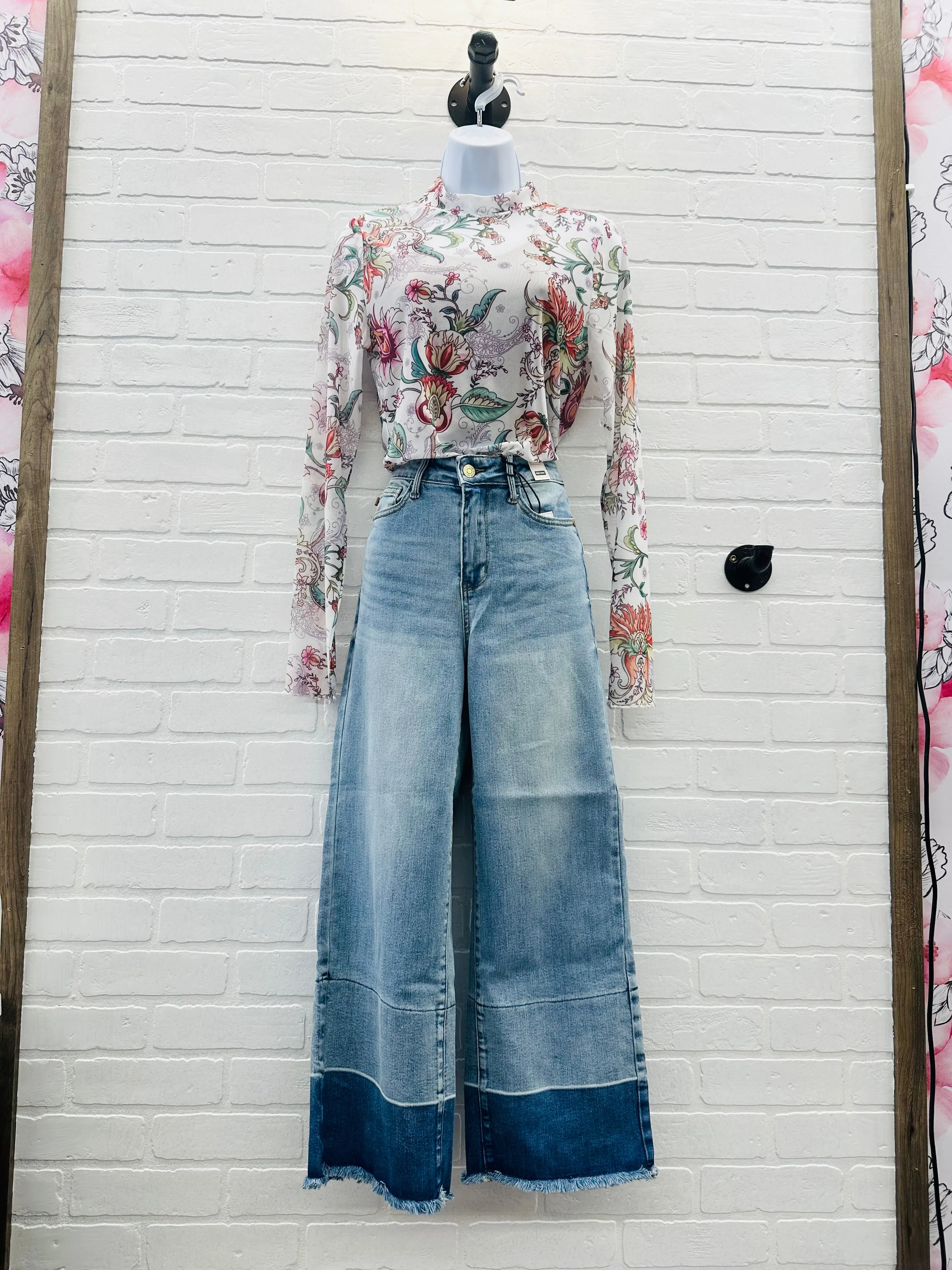 Camila - Judy Blue HW Released Hem Wide Crop Jeans
