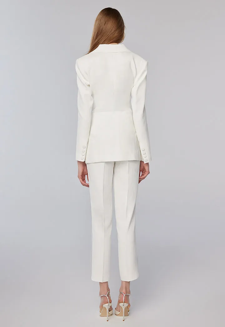 Choice Solid Straight Leg Trouser Offwhite