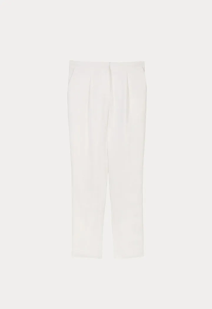 Choice Solid Straight Leg Trouser Offwhite