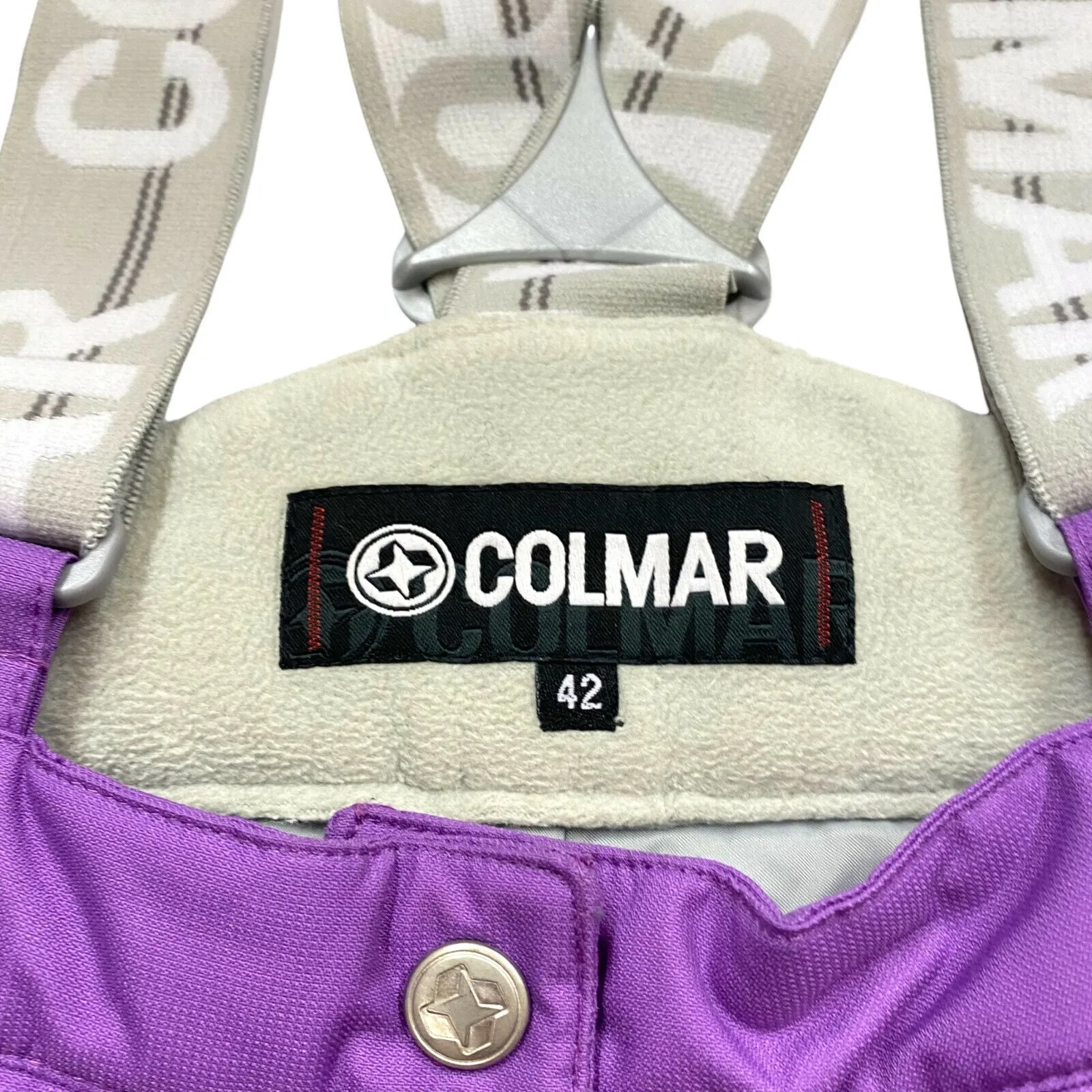 Colmar Women's Ski Salopettes | Vintage Designer Retro Snow Trousers Purple VTG