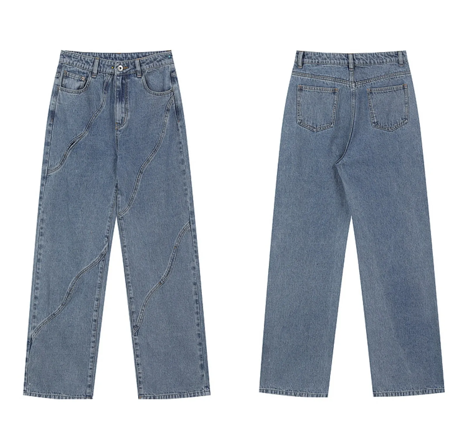 Contemporary Thin Straight Jeans Pants