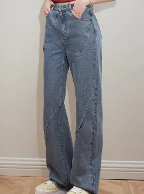 Contemporary Thin Straight Jeans Pants