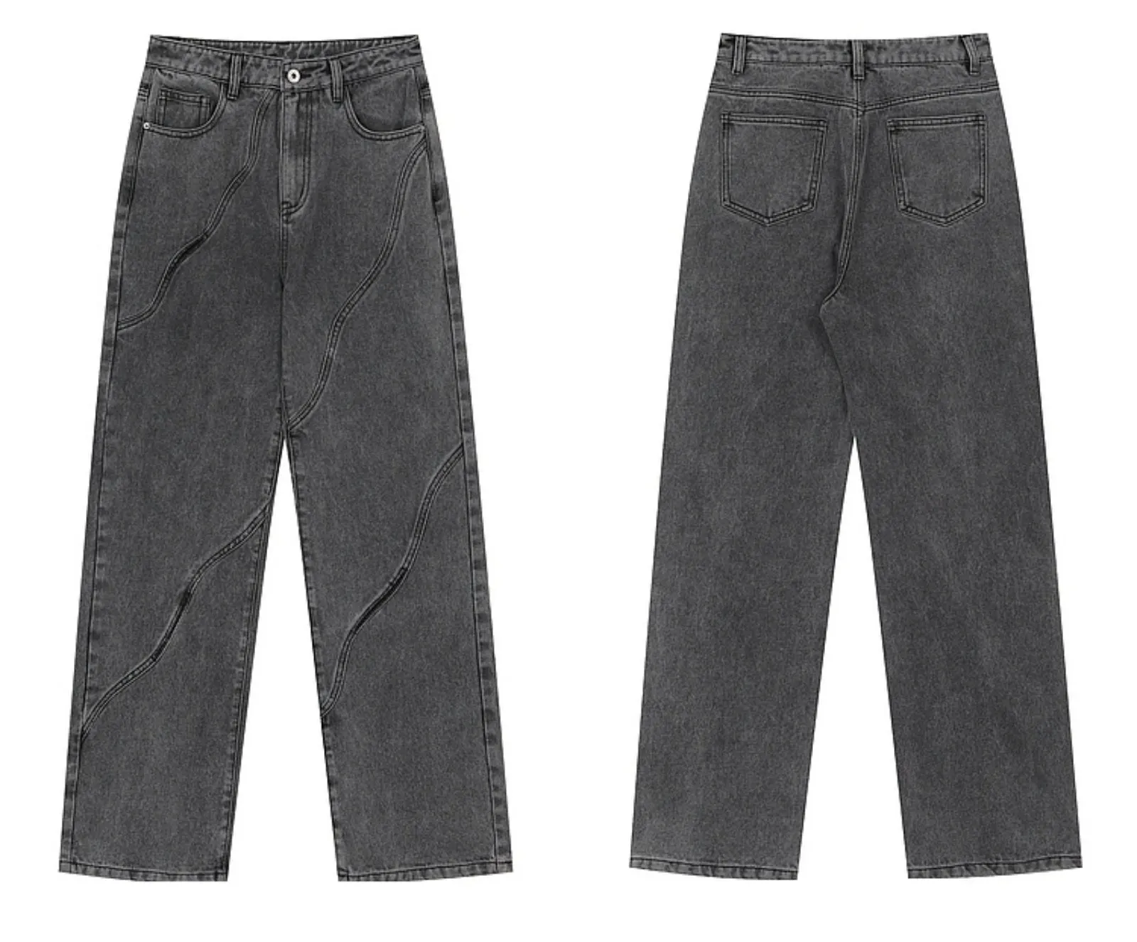 Contemporary Thin Straight Jeans Pants