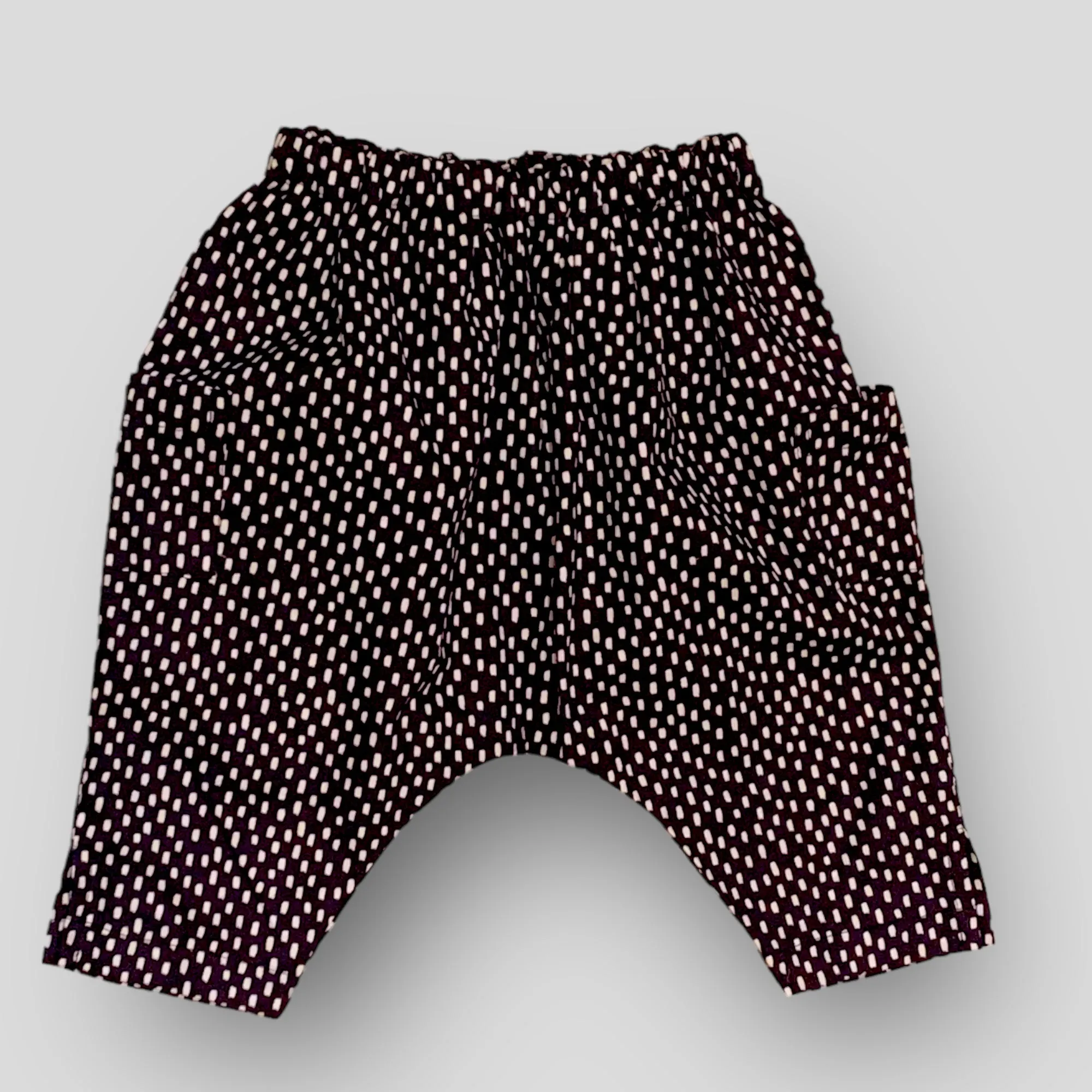Cotton Black and White Dash Harem Pants for Babies and Kids