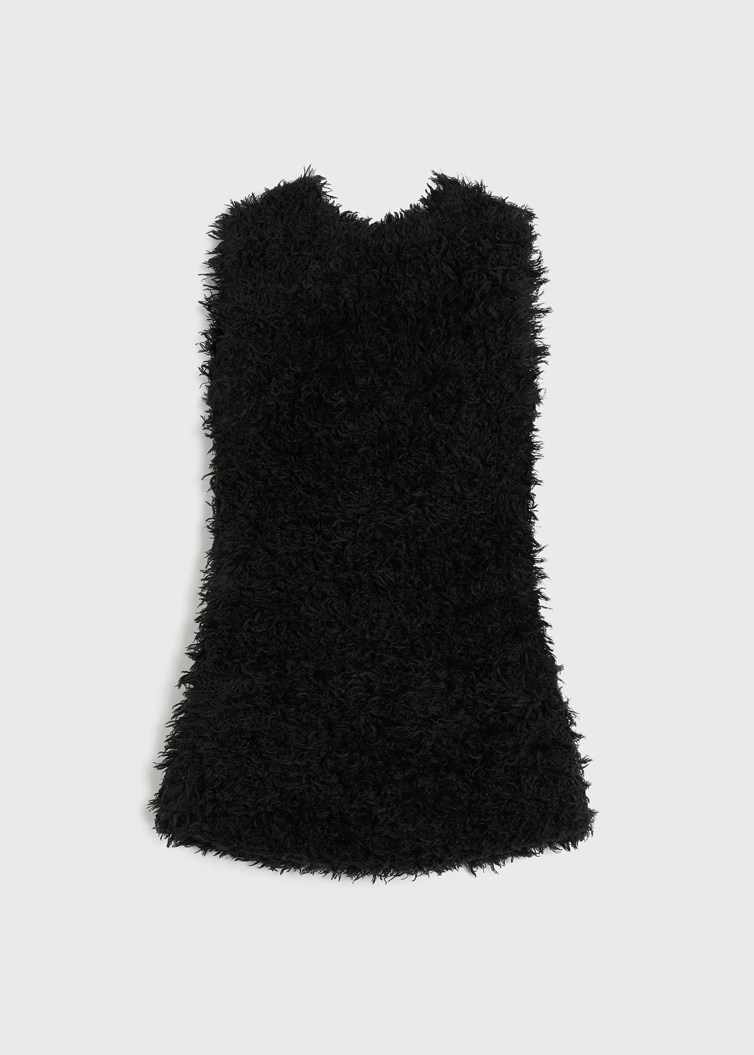 Curly mulberry silk knit black