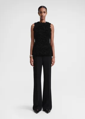 Curly mulberry silk knit black