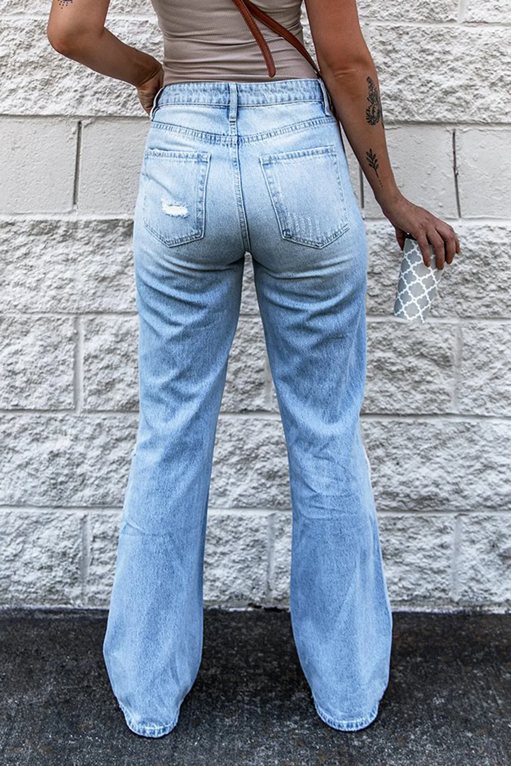 Distressed Wide Leg Jeans