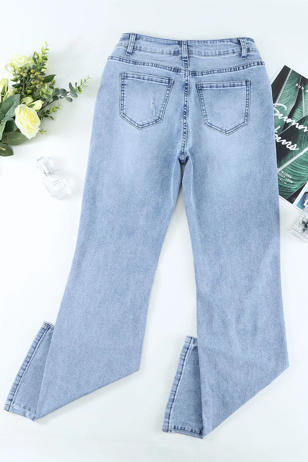 Distressed Wide Leg Jeans