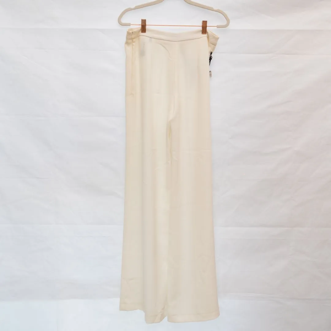 Elisabetta Franchi  white trousers with black chain charm detail