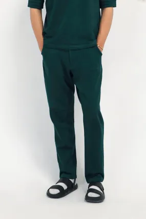 Emerald Green Slub Cotton Trousers