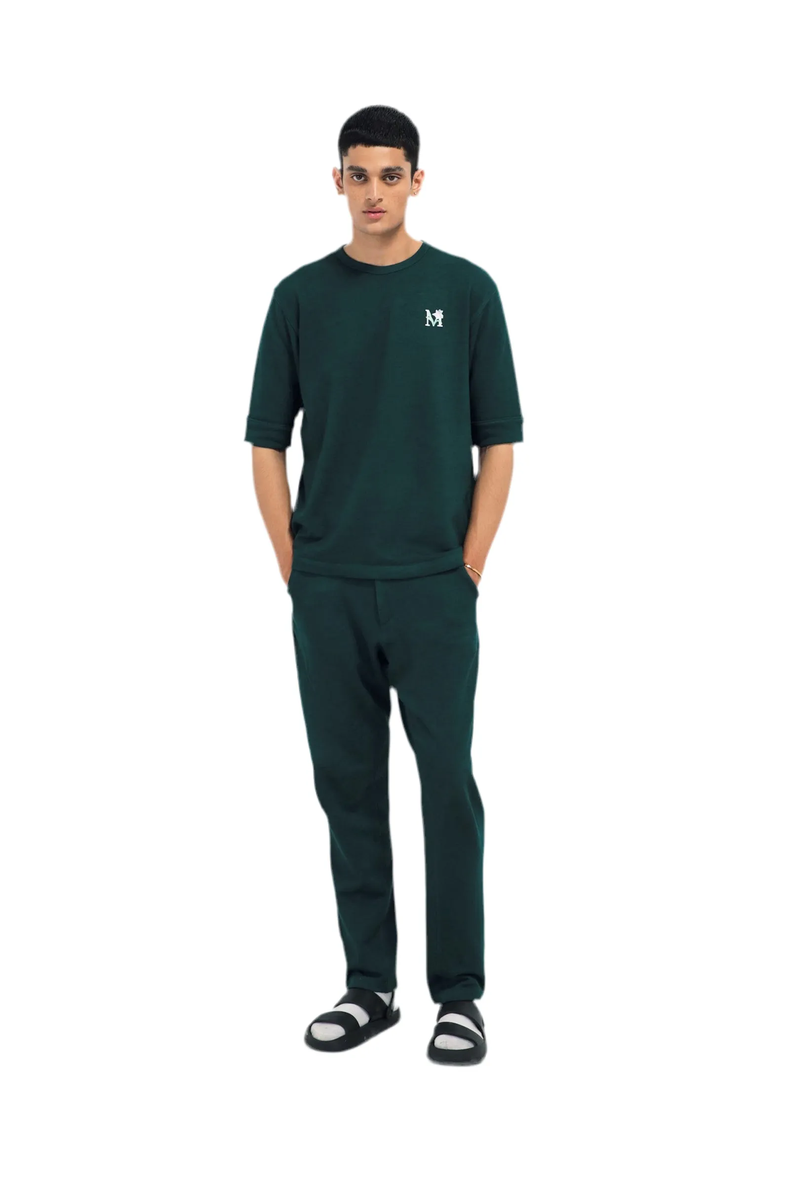 Emerald Green Slub Cotton Twin Set