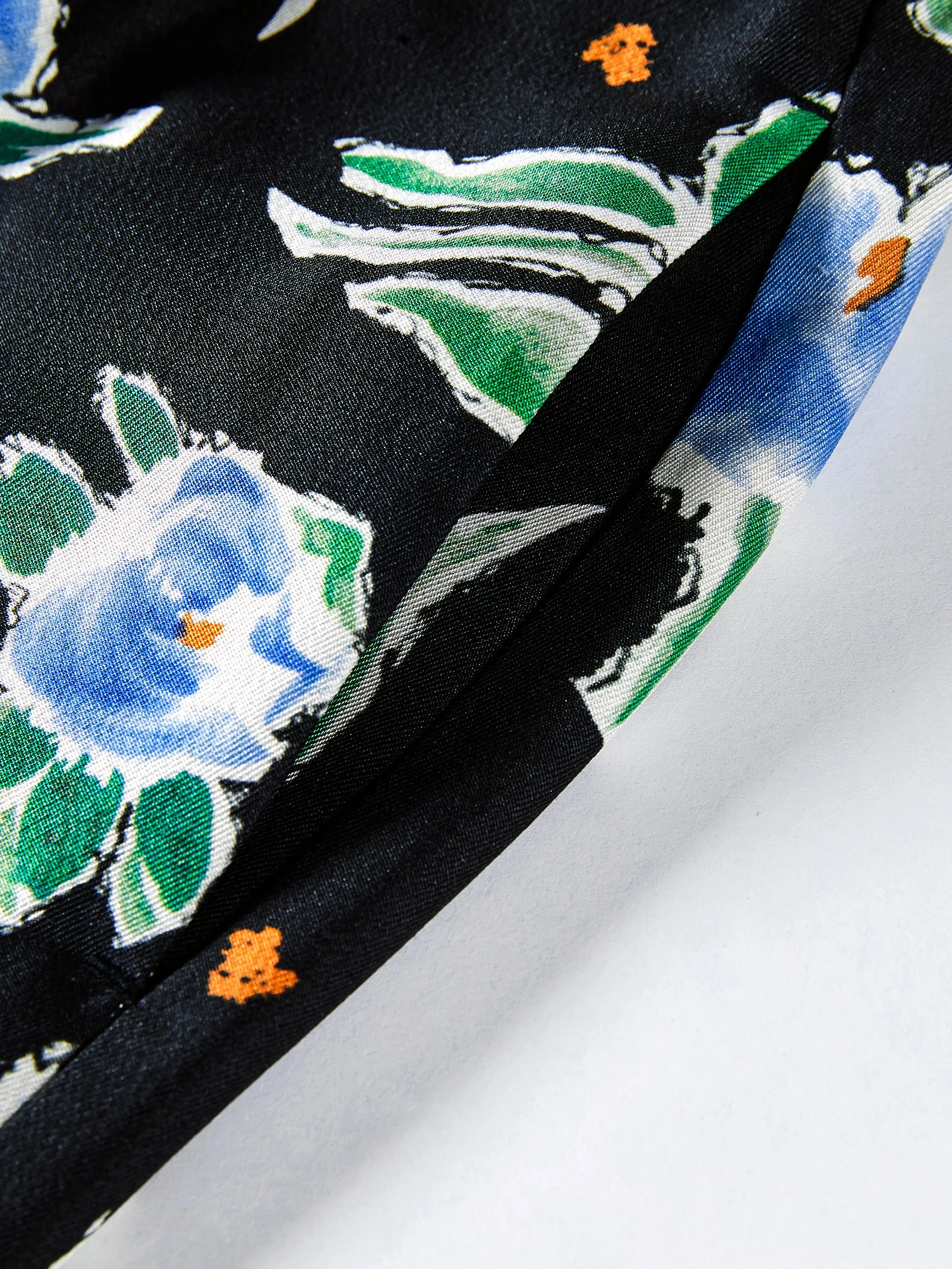 Floral Silk Wool Trousers