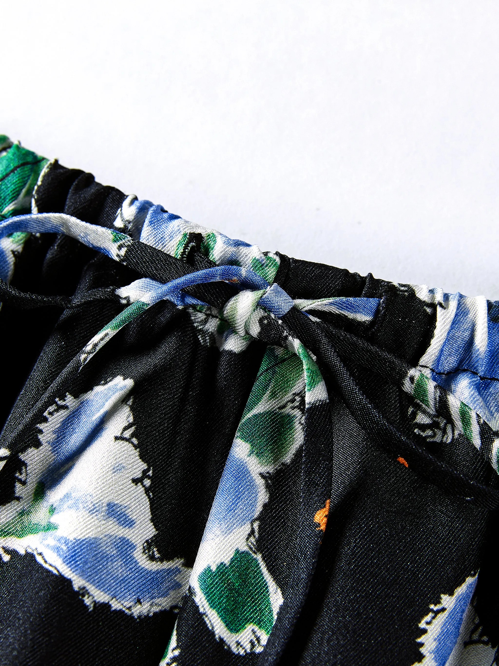 Floral Silk Wool Trousers