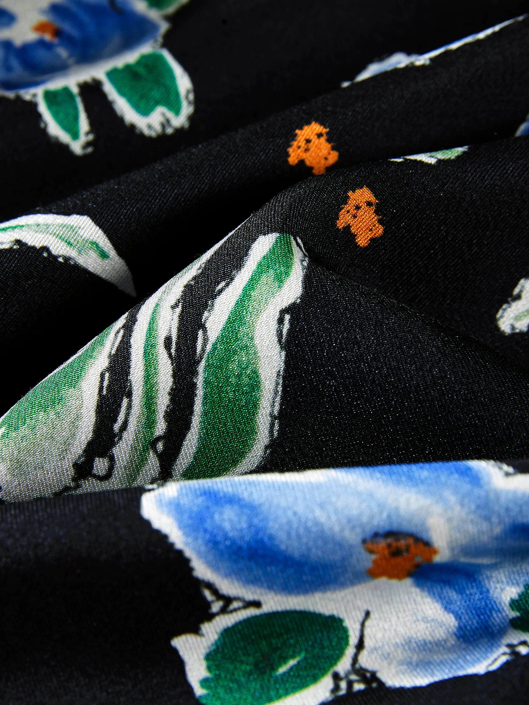 Floral Silk Wool Trousers