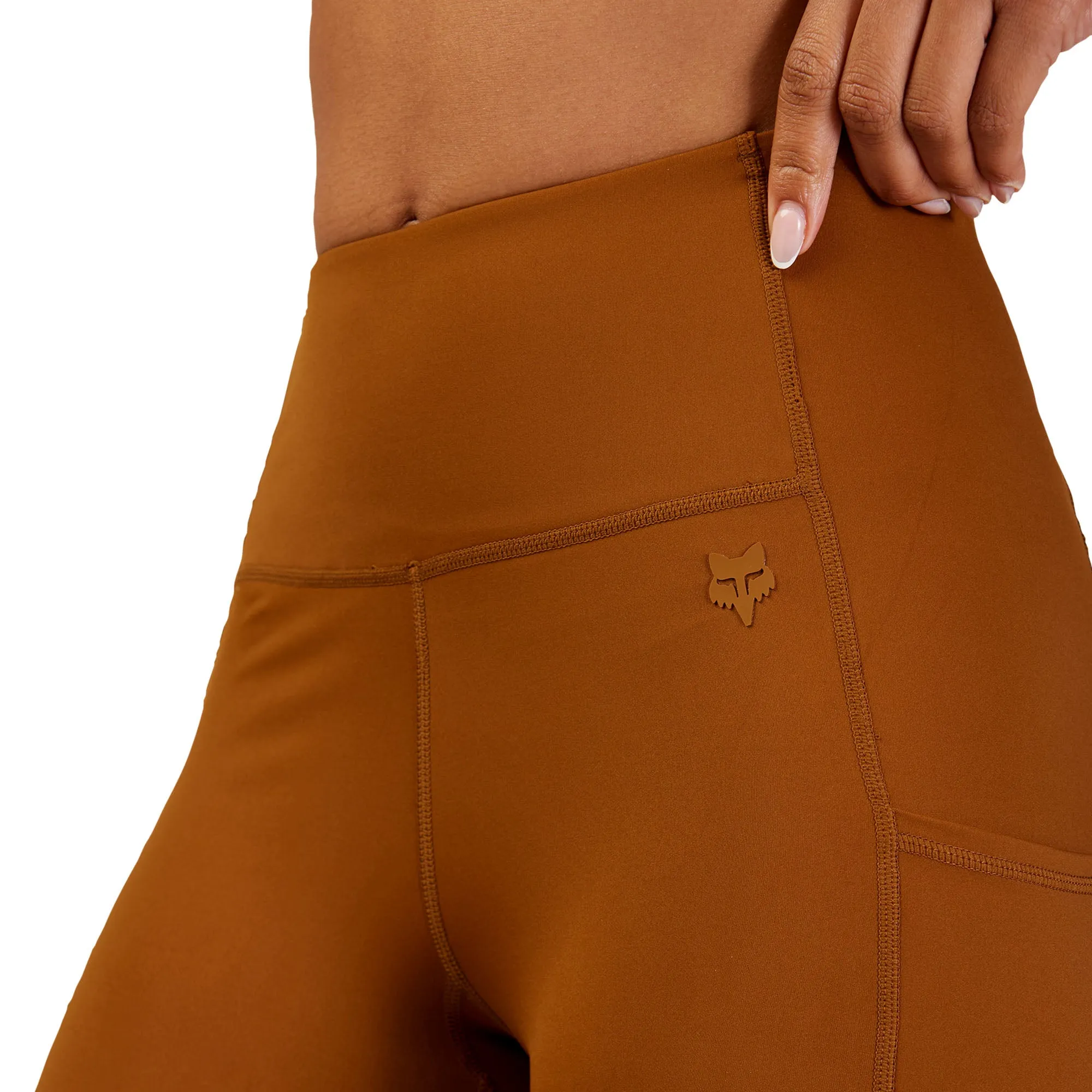 Fox Racing  Womens Motive 3 4 Leggings High Waist Stretch Water Resistant Nutmeg