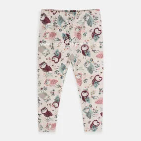 H Owl Printed Light Texture Grey Legging 4883