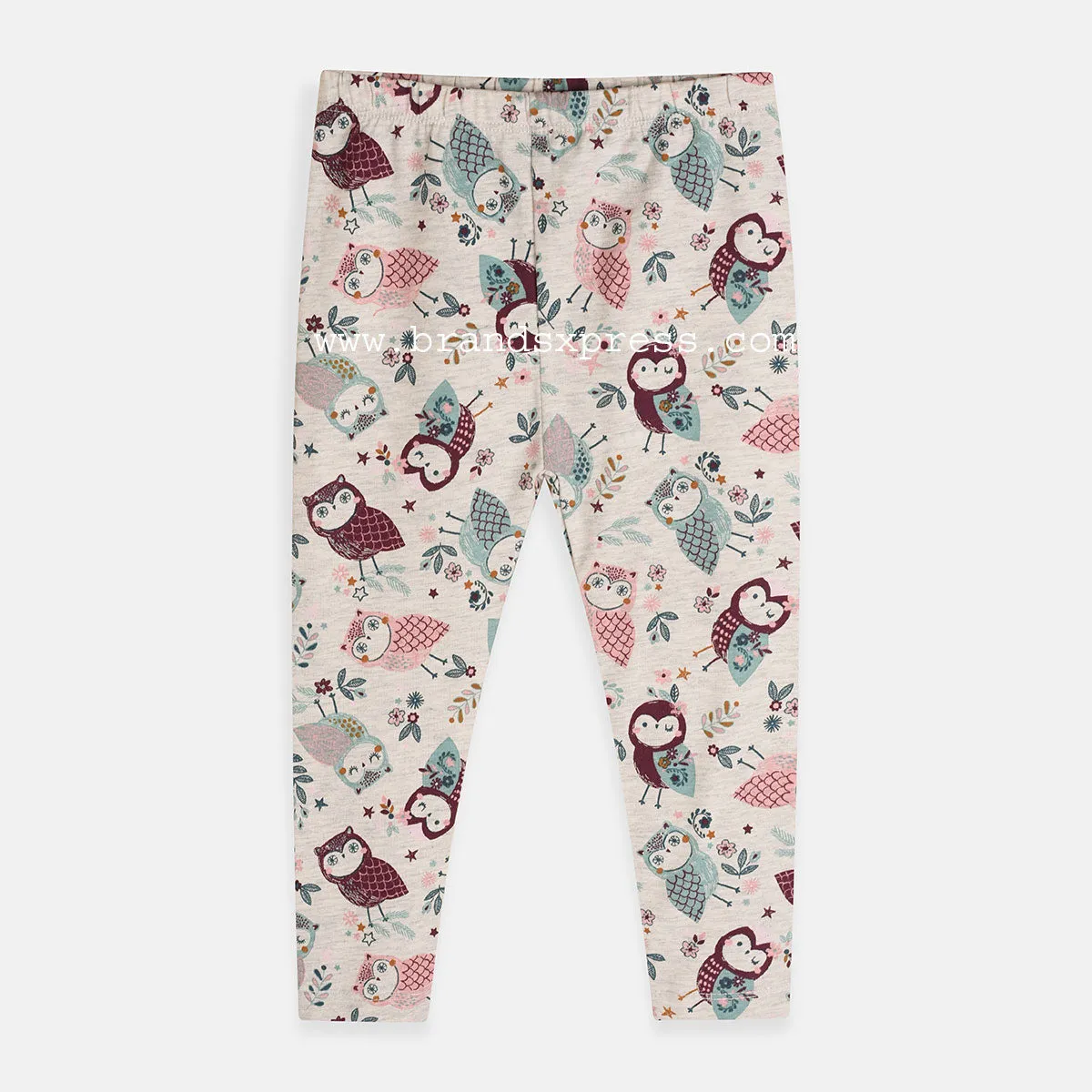 H Owl Printed Light Texture Grey Legging 4883