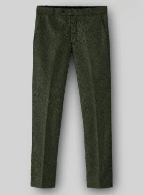 Harris Tweed Forest Green Herringbone Pants