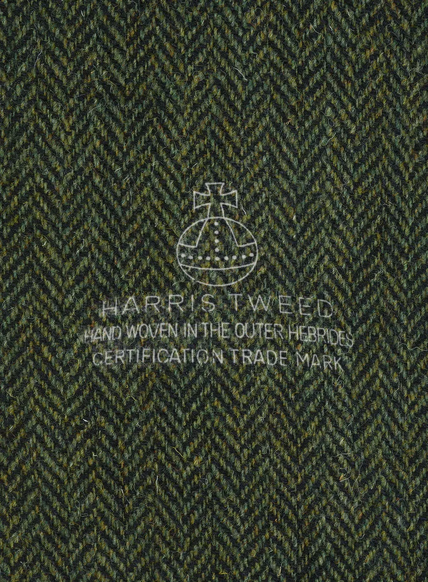 Harris Tweed Forest Green Herringbone Pants