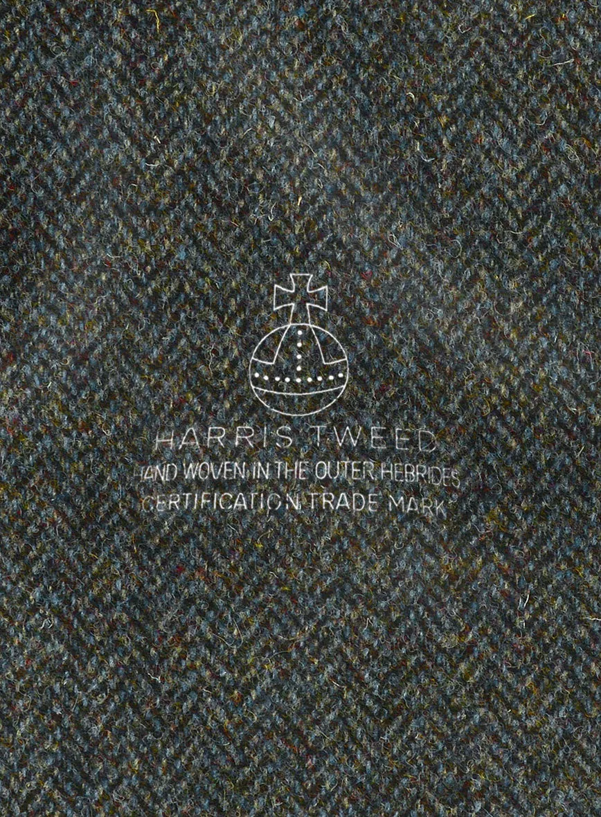 Harris Tweed Ridge Blue Herringbone Pants