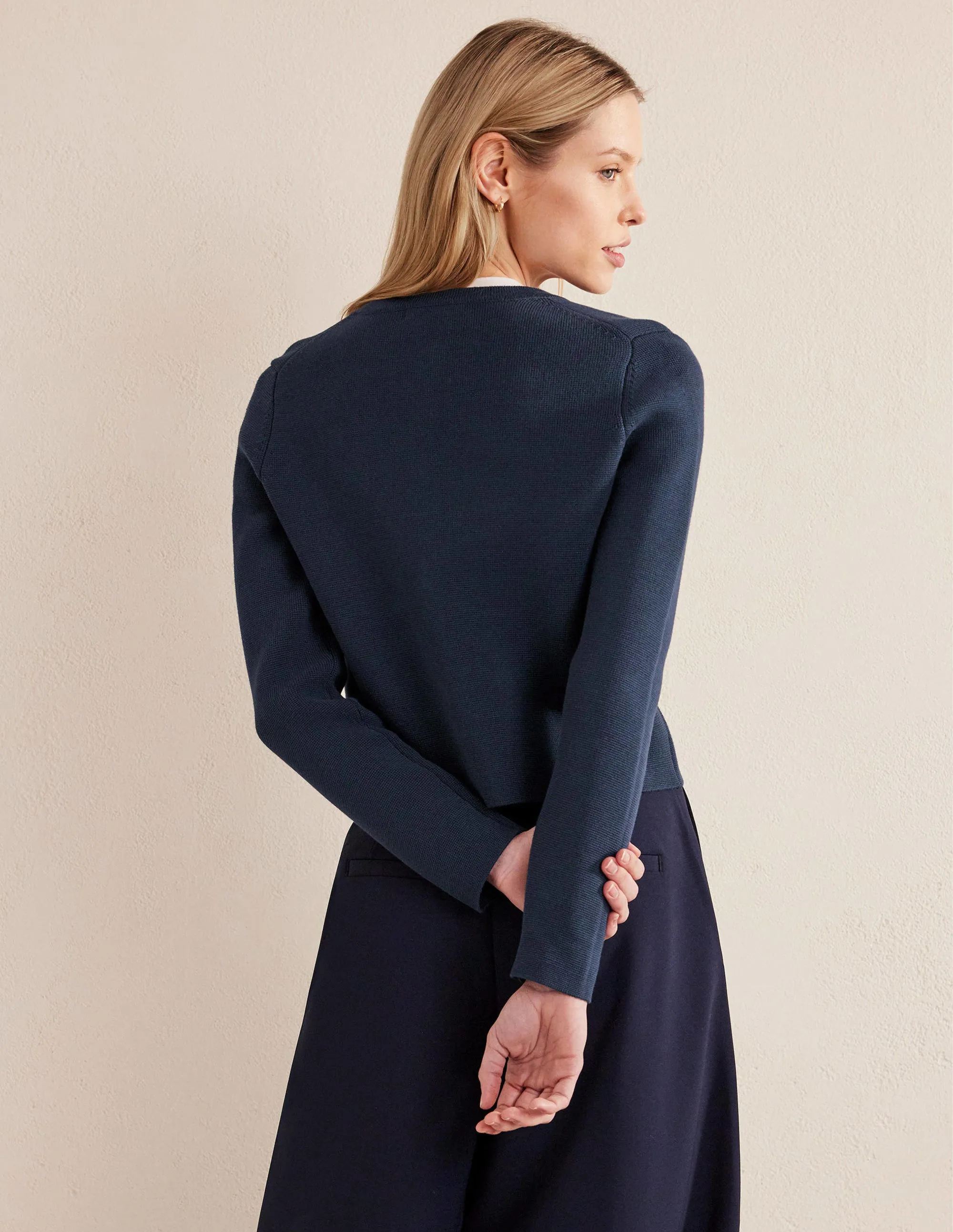 Holly Knitted Jacket-Navy