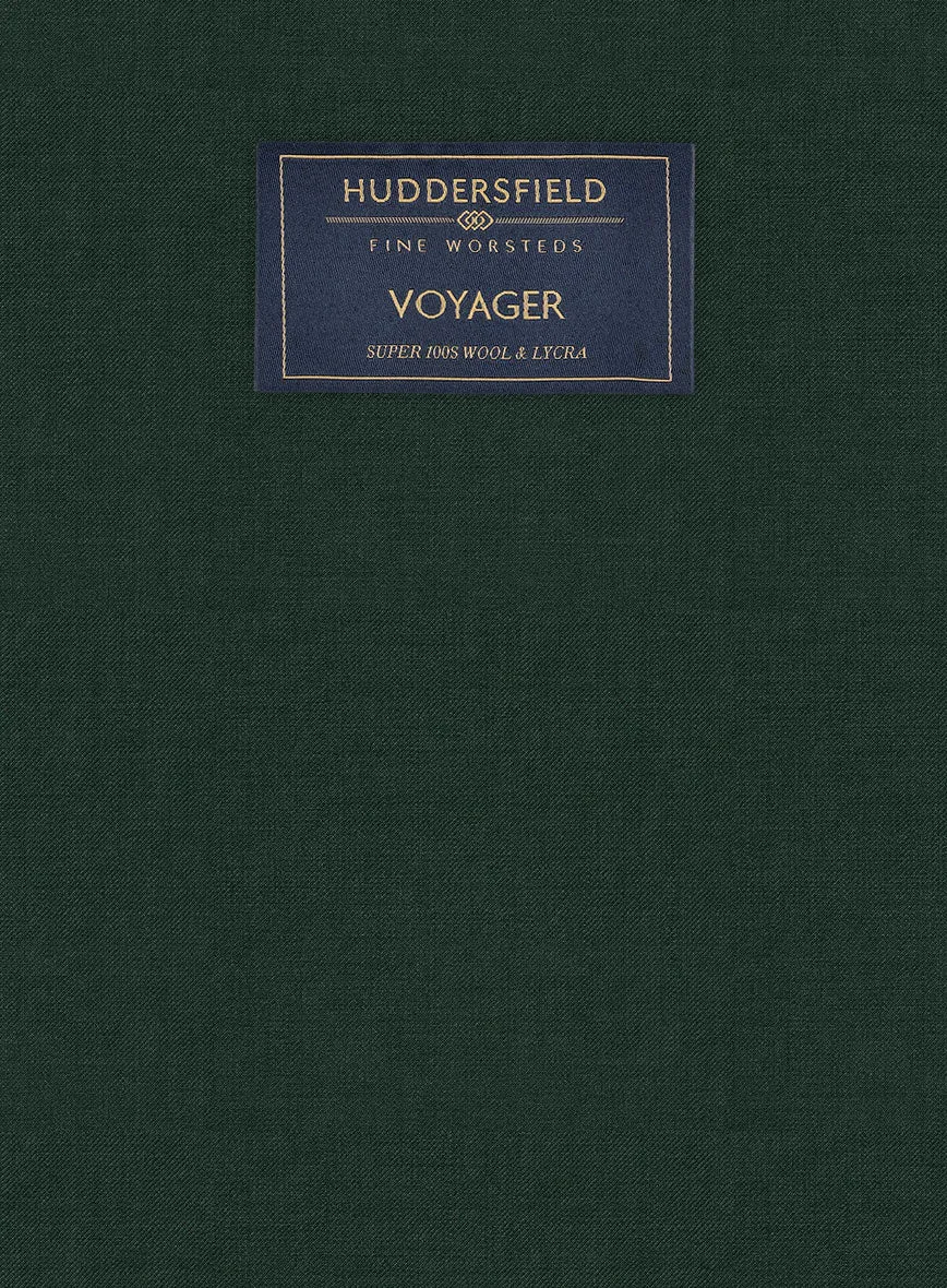 Huddersfield Stretch Emerald Green Wool Pants