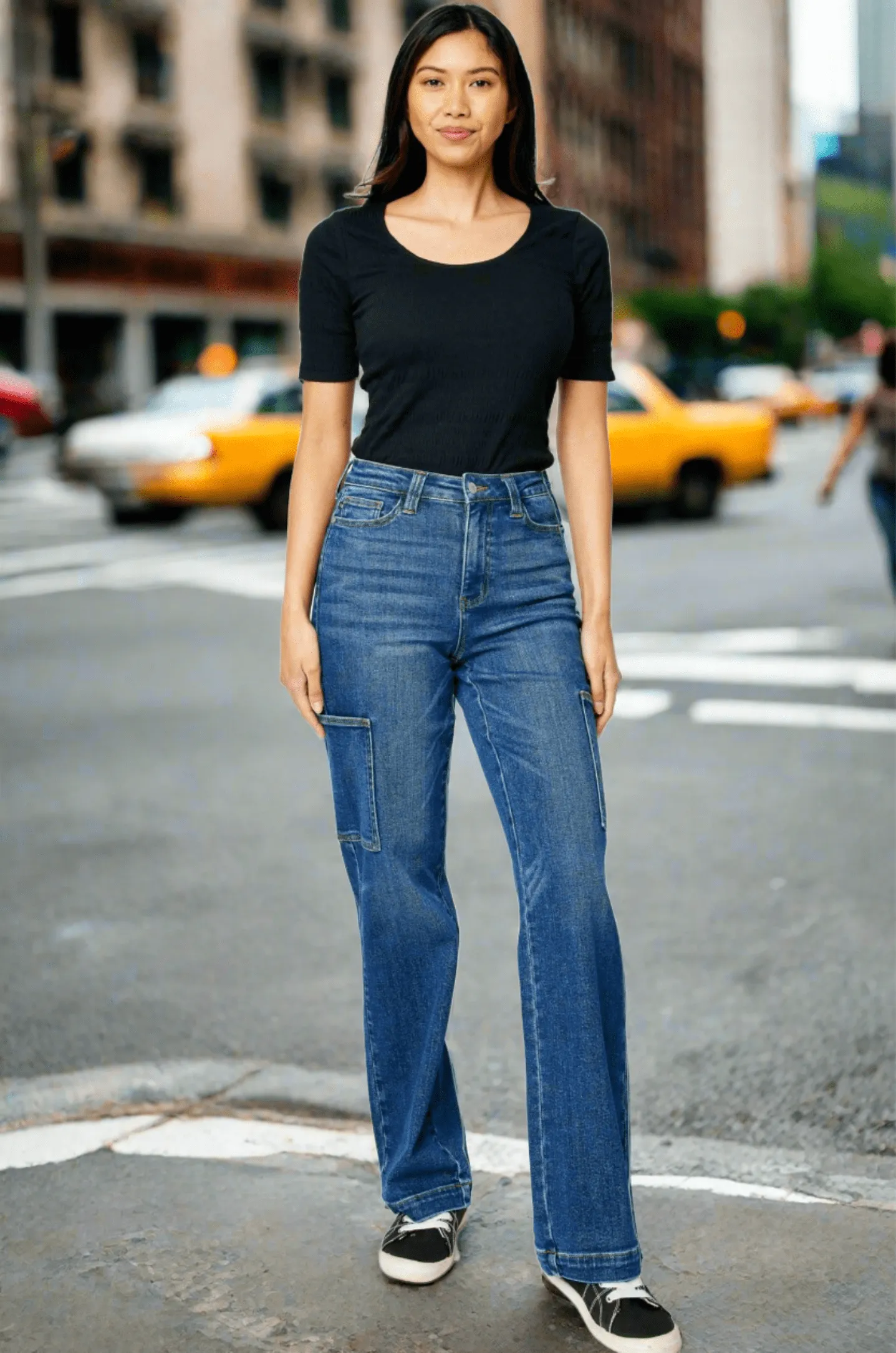 Judy Blue High Waist Wide Leg Cargo Jeans