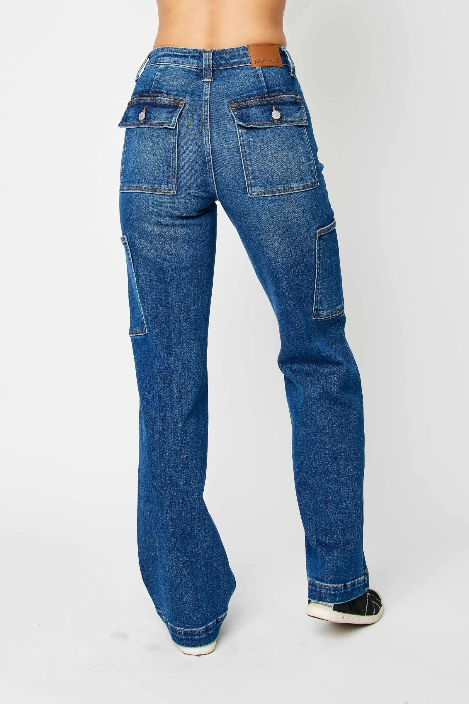Judy Blue High Waist Wide Leg Cargo Jeans