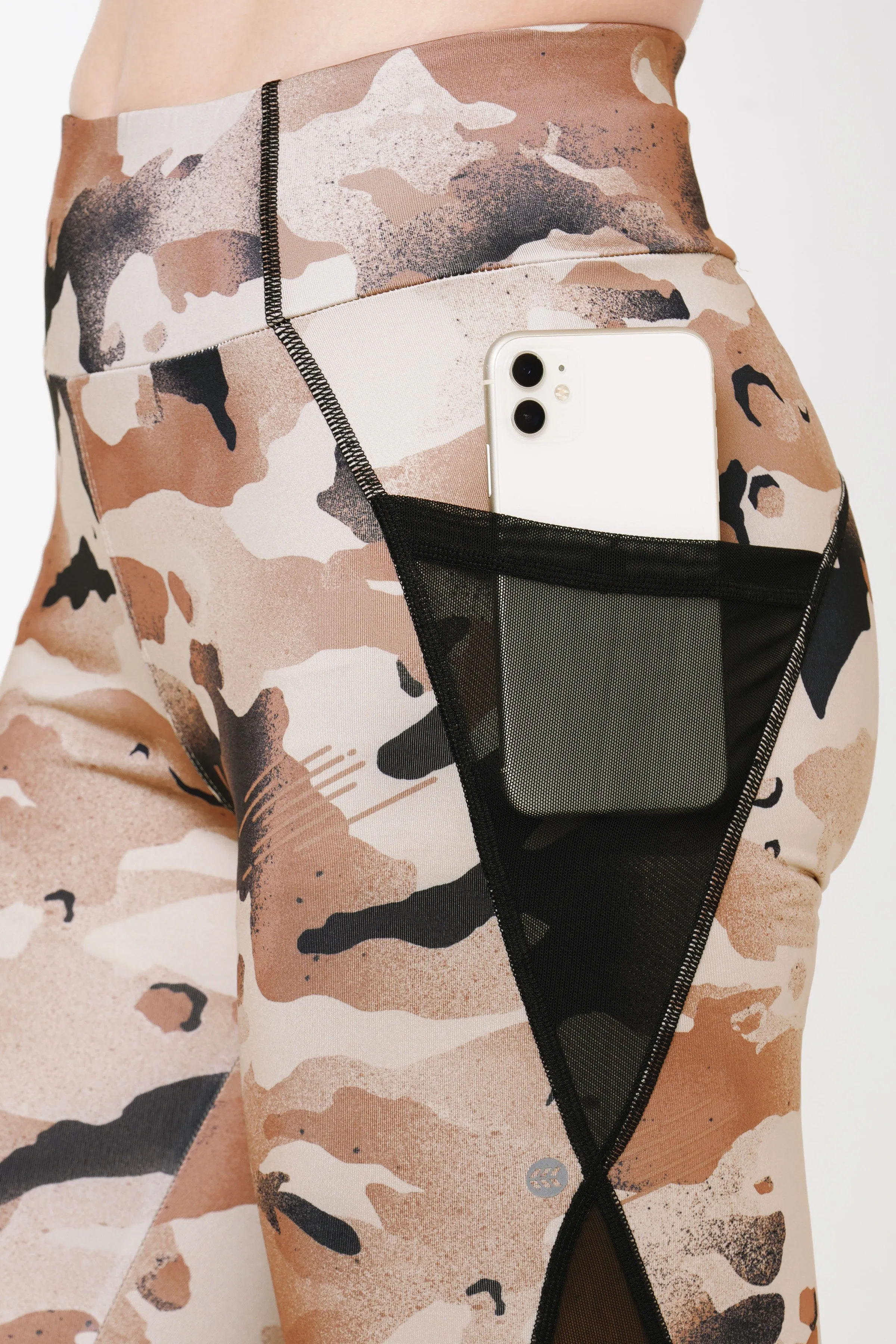 JUST-DRY 3/4 CAMO PRINTED MESH WORKOUT TIGHTS
