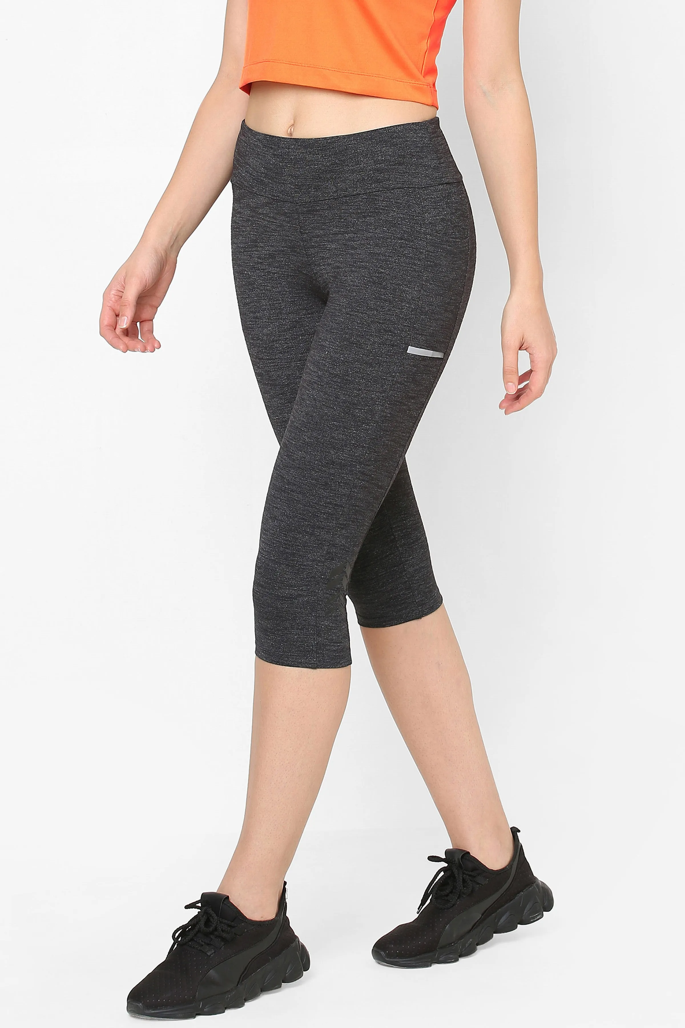 JUST-DRY CHARCOAL MELANGE ACTIVE 3/4 TIGHTS