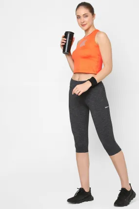 JUST-DRY CHARCOAL MELANGE ACTIVE 3/4 TIGHTS