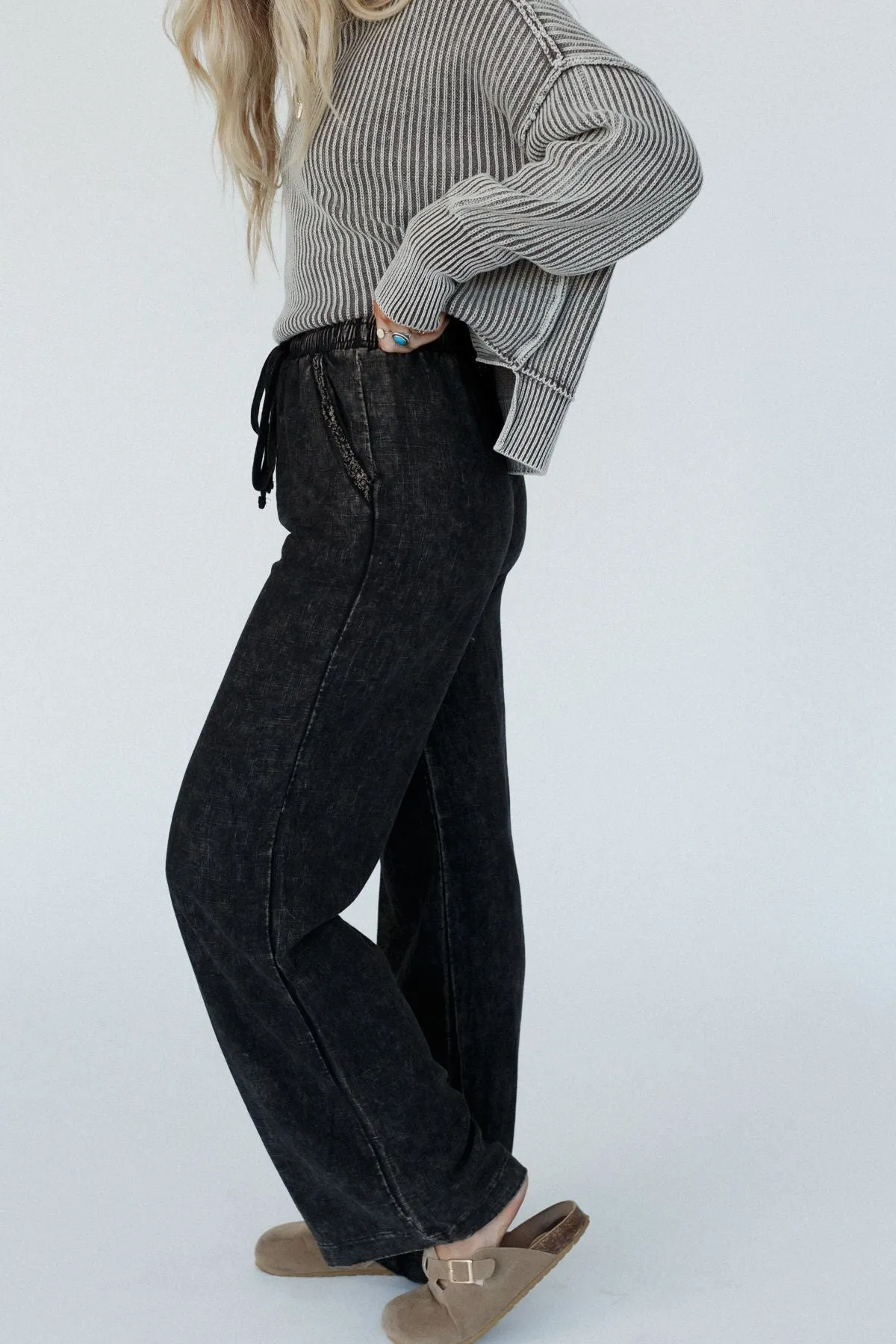 Just For Fun Lounge Pants - Ash Black