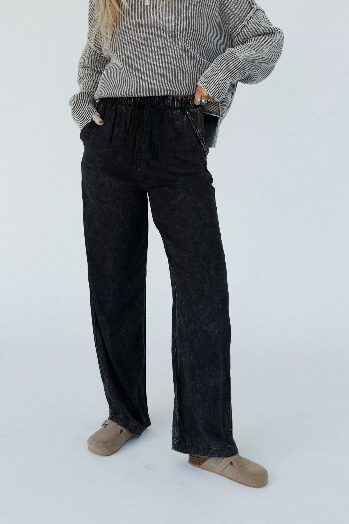 Just For Fun Lounge Pants - Ash Black