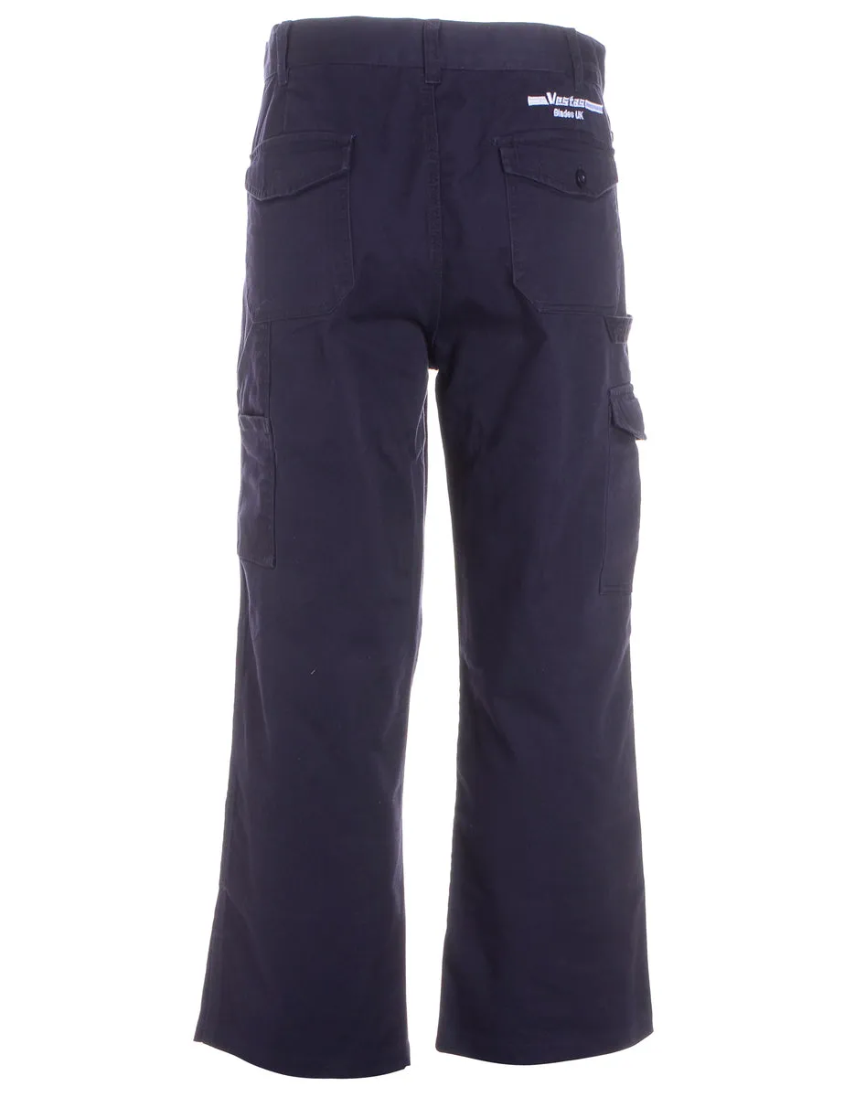 Label Navy Cropped Cargo Trousers
