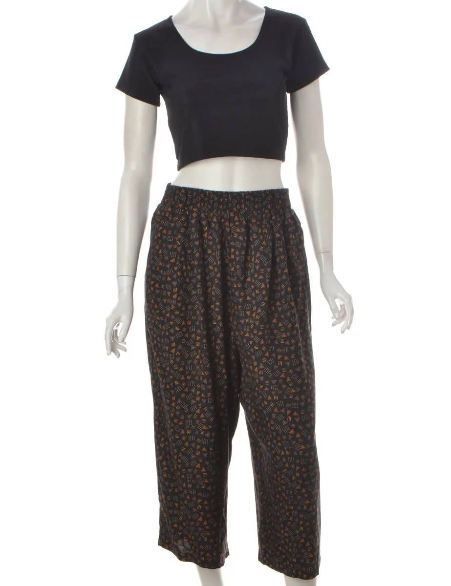 Label Patterned Summer Culotte