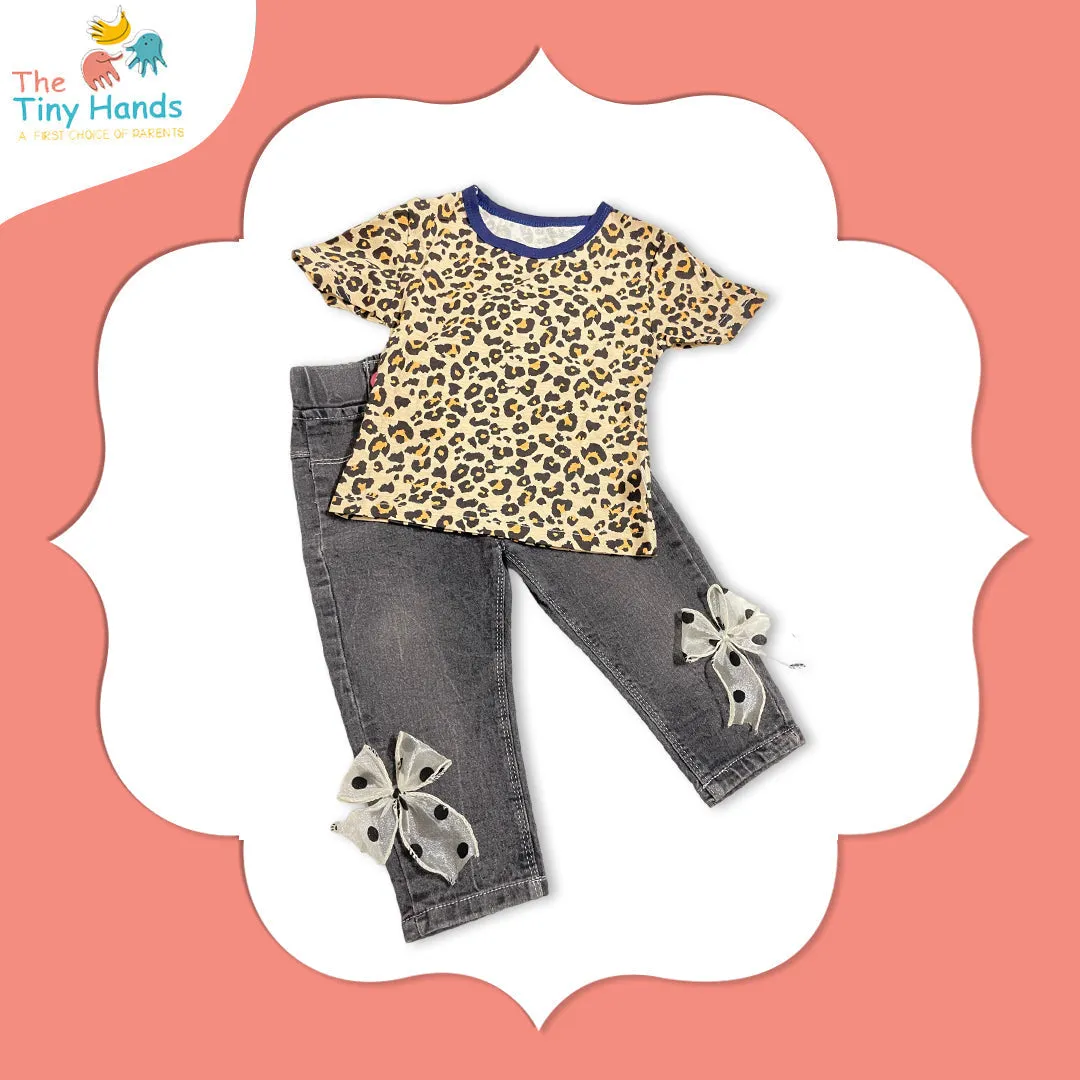 Leopard Print Denims Set