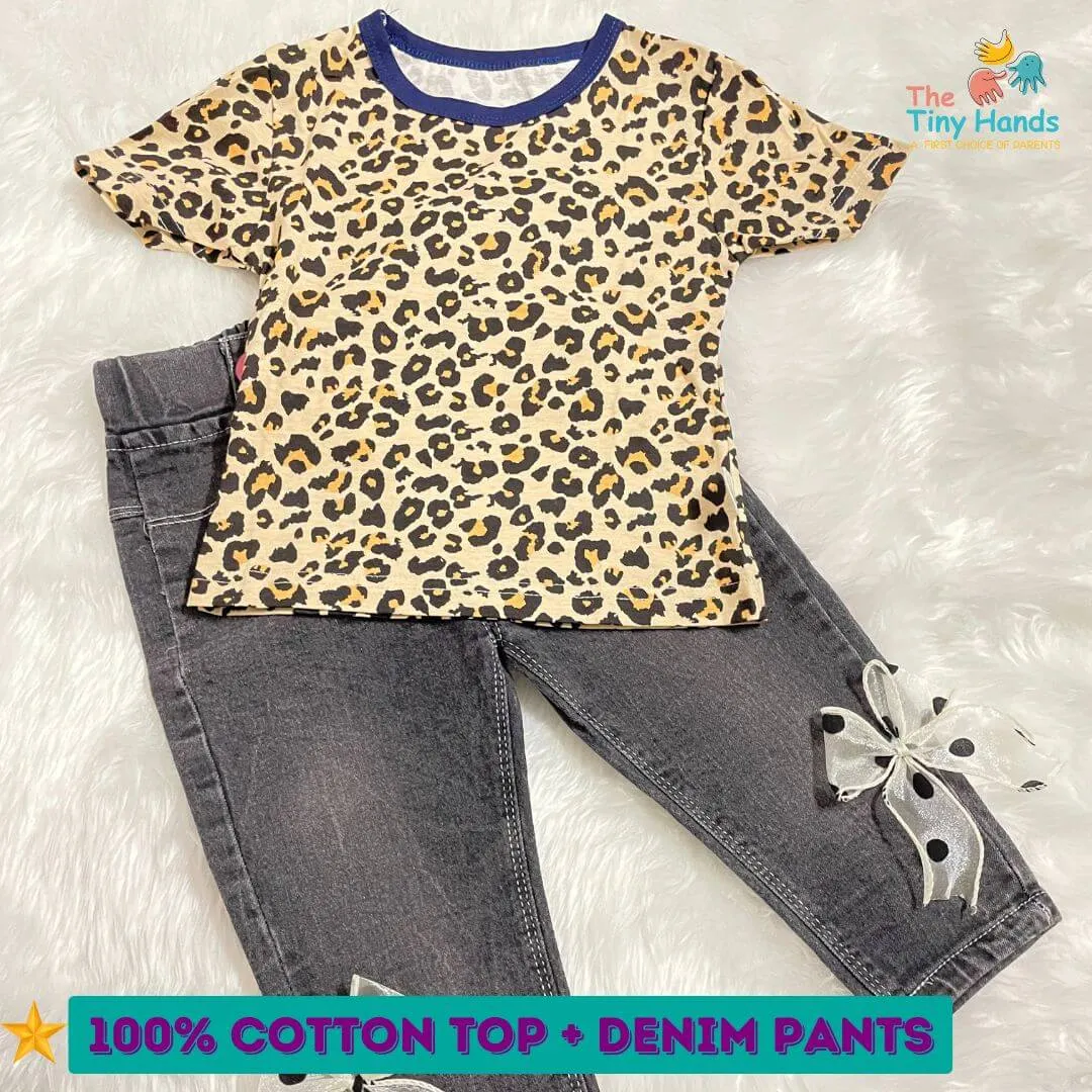Leopard Print Denims Set