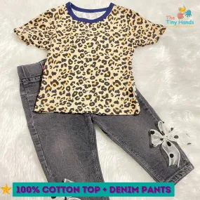 Leopard Print Denims Set