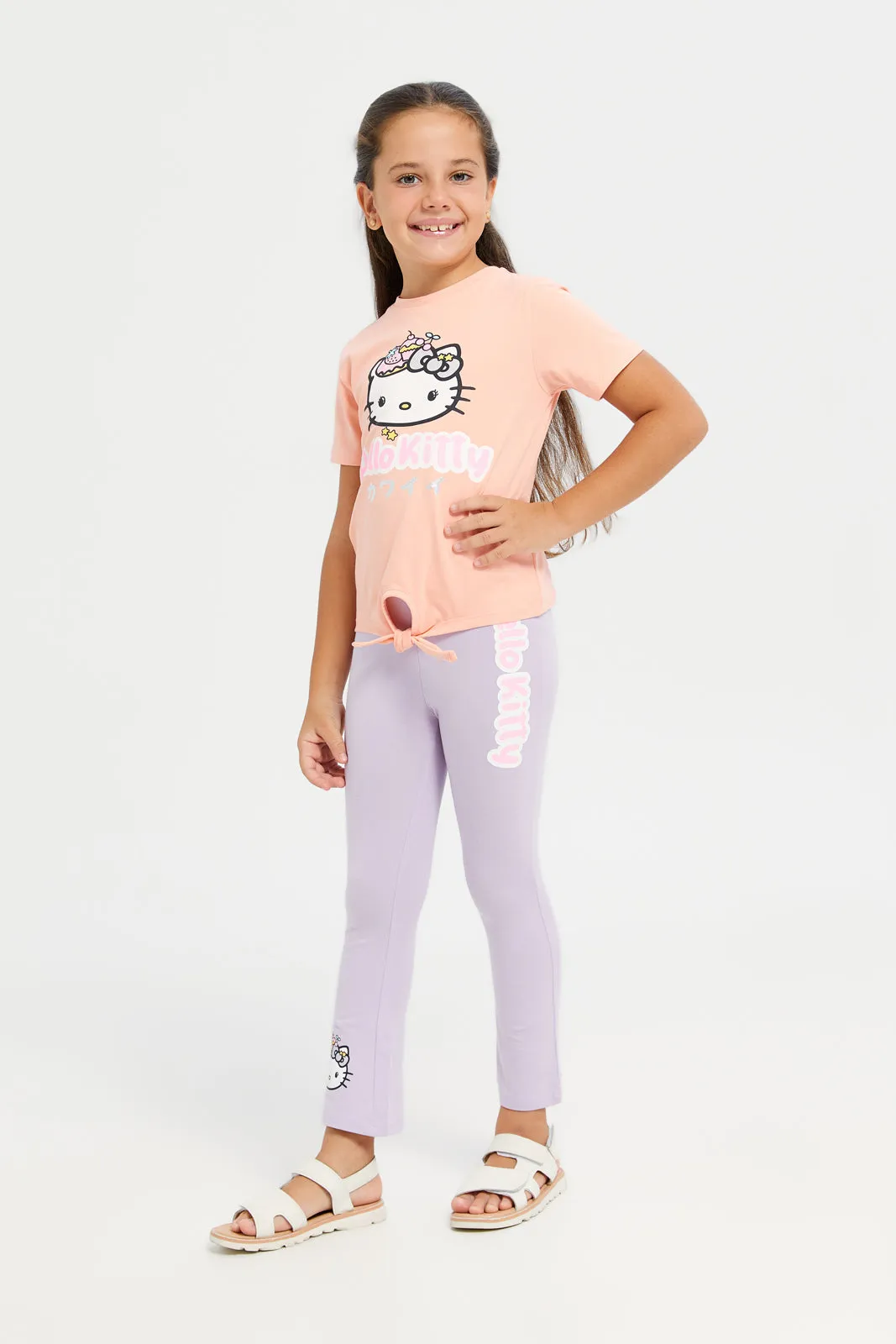 Lilac Hello Kitty Placement Print Legging