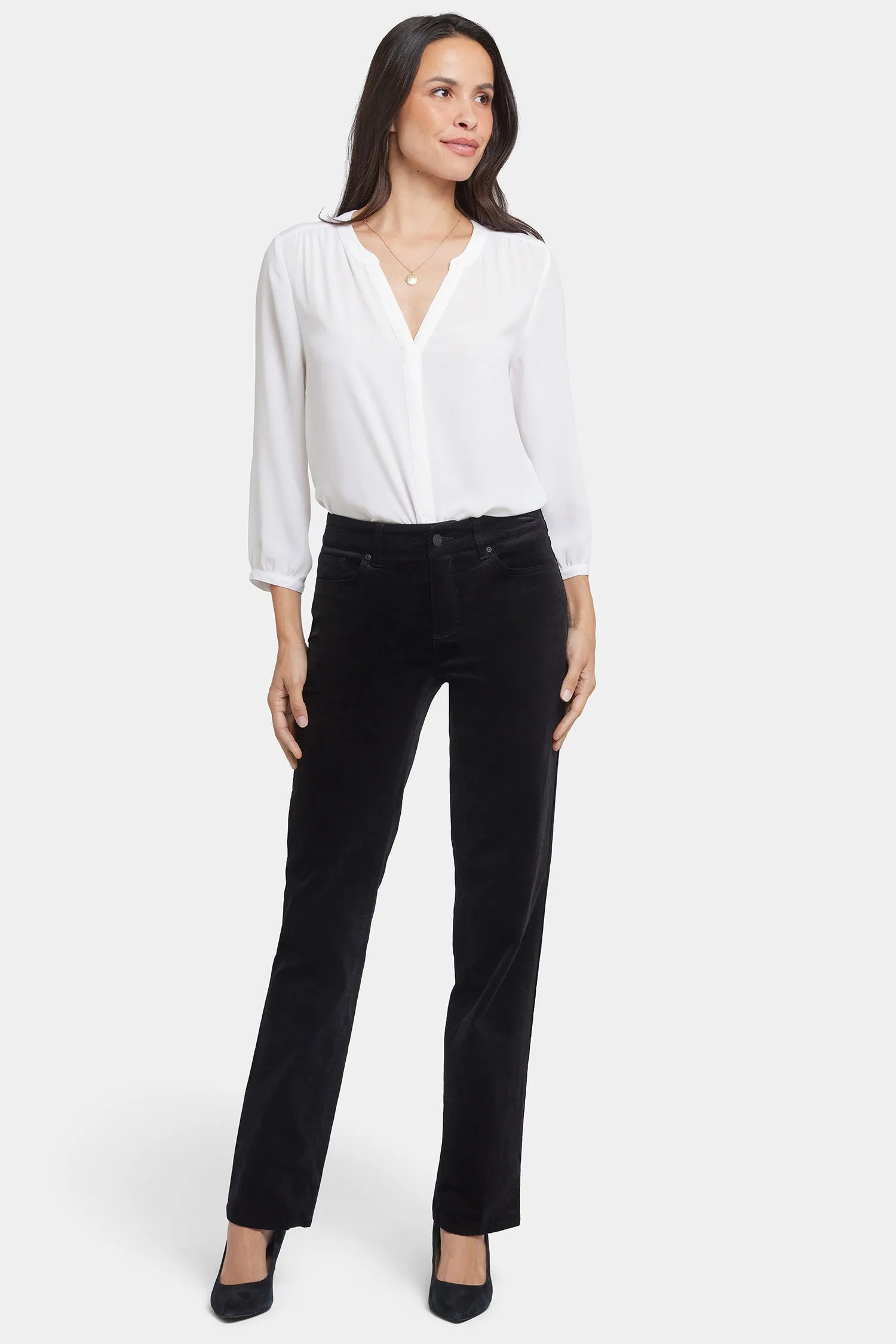 Marilyn Straight Pants In Petite  - Black