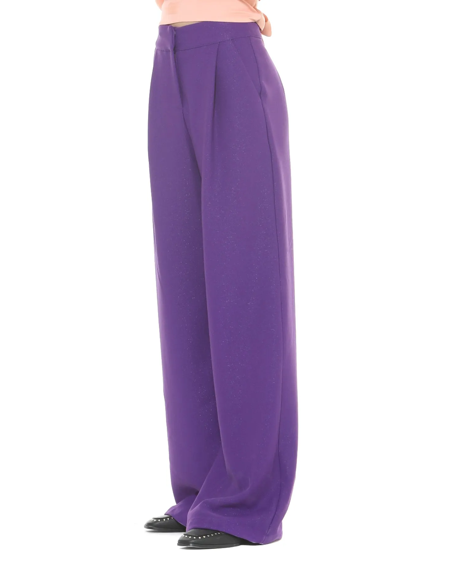 Monochrome wide leg trousers