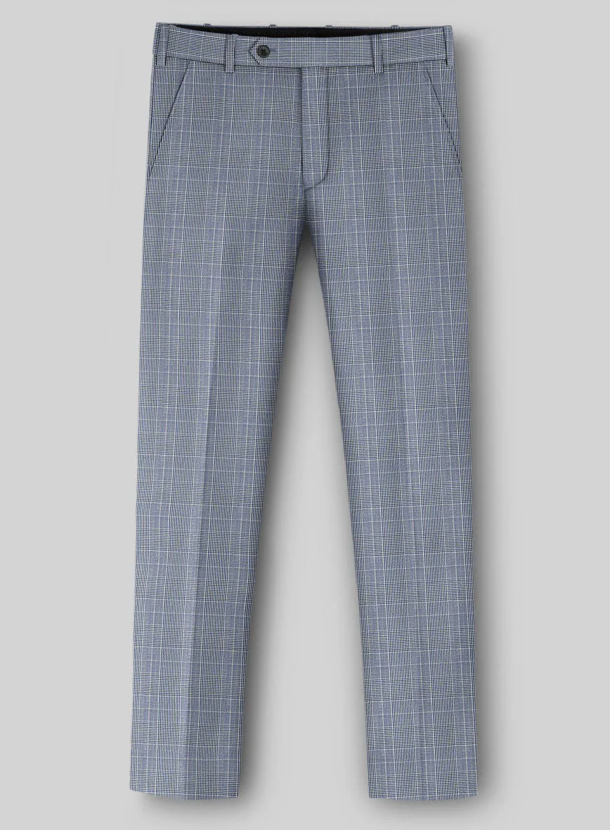 Napolean Canzo Glen Light Blue Wool Suit